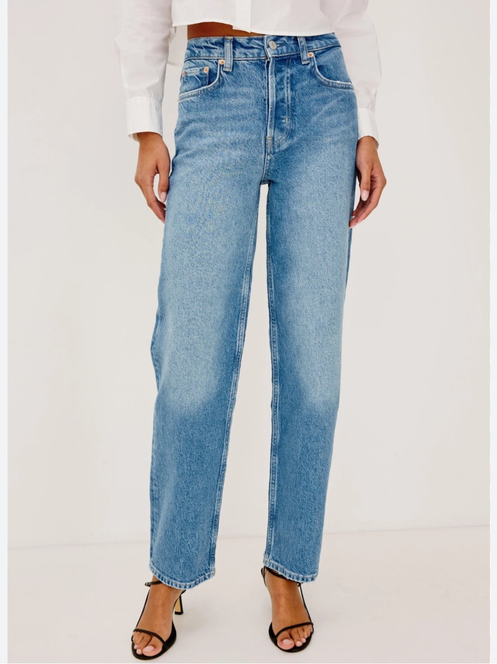 Rails Topanga High Rise Straight Jeans in Light Blue Denim